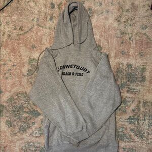 Gray Hoodie with Track & Field Print